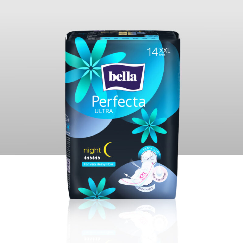 Bella Perfecta Ultra Night Extra Soft pads offer overnight comfort and protection for heavy flow. Ultra-thin, breathable, and skin-friendly.