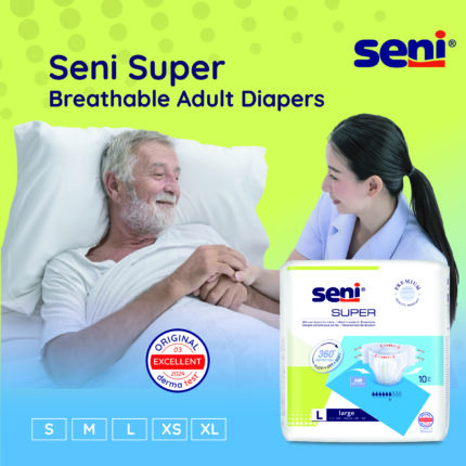 SUPER SENI BREATHABLE ADULT DIAPERS LARGE 10 PCS