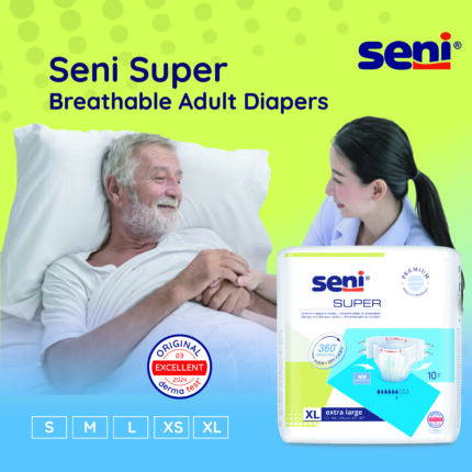 SUPER SENI BREATHABLE ADULT DIAPERS EXTRA LARGE 10 PCS