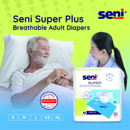 SUPER SENI BREATHABLE ADULT DIAPERS MEDIUM 10 PCS