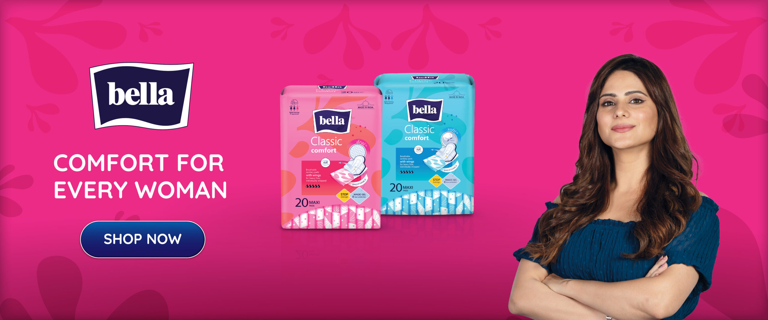 Experience ultimate comfort and protection with Bella's best sanitary pads for women, premium pantyliners, and high-quality tampons – designed to meet all your feminine hygiene needs.